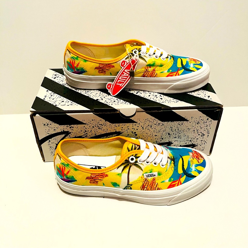 Vans Vault OG Authentic LX Citrus/ Spring Brick Original Sneakers.